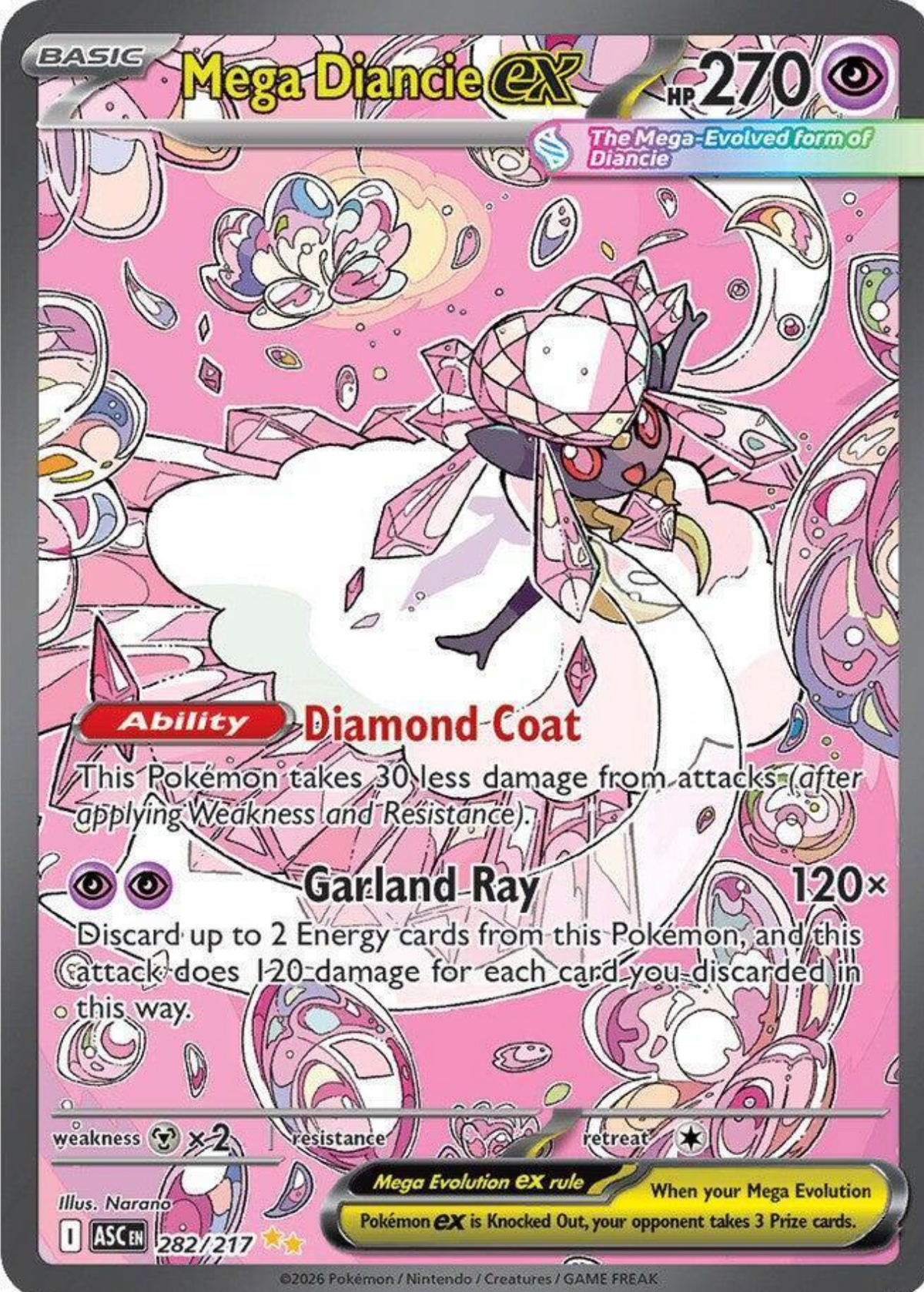 Mega Diancie EX 282/217 NM